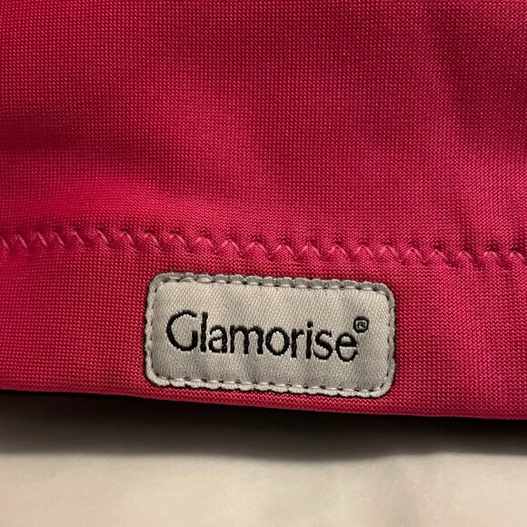 GLAMORISE Sports Bra High Impact Front Zipper in Hot Pink + Black Size 44F New - Picture 4 of 8